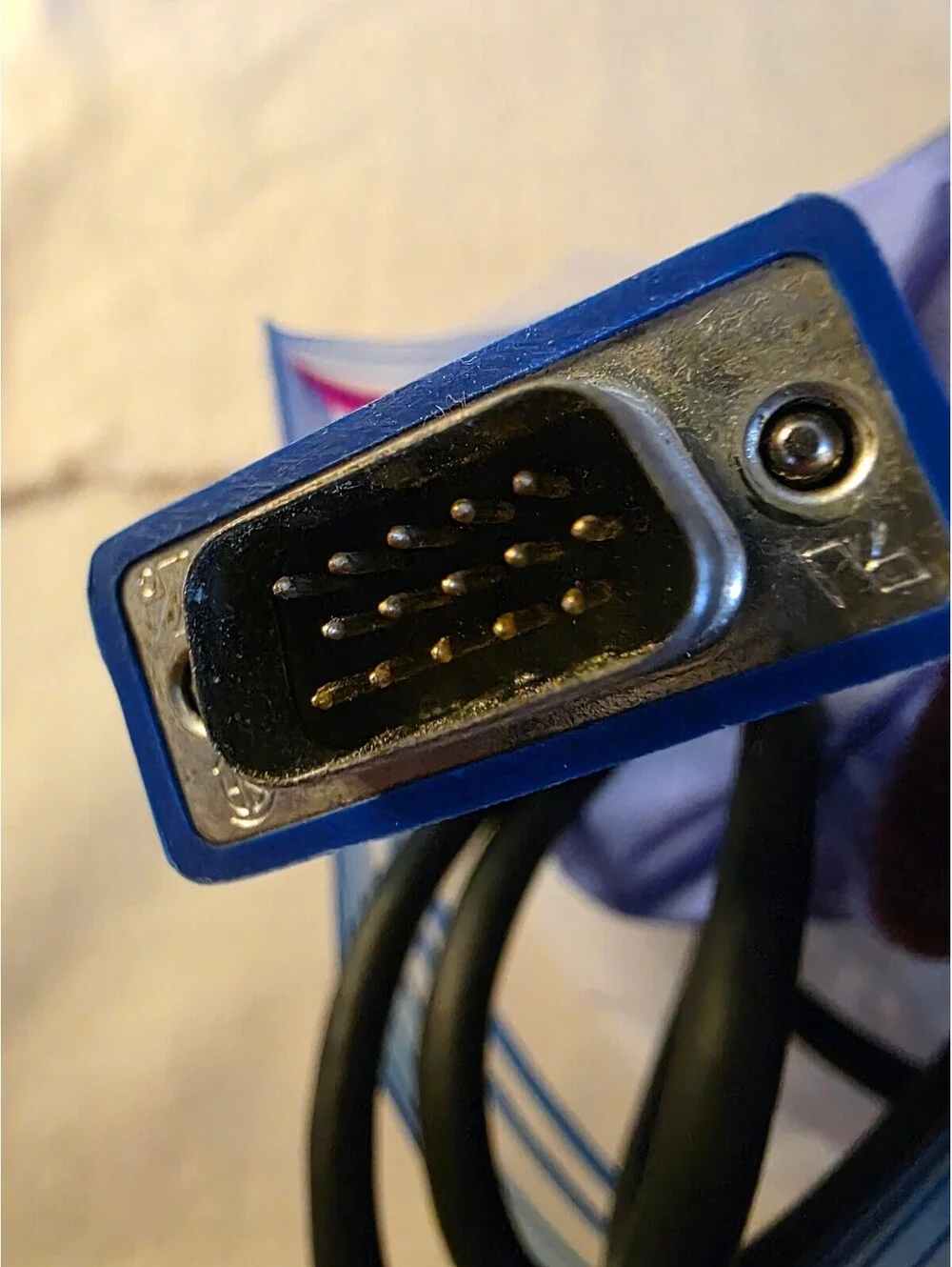 6FT VGA Male to Male 15-Pin Monitor Cable PC Projector Black Blue Untested
